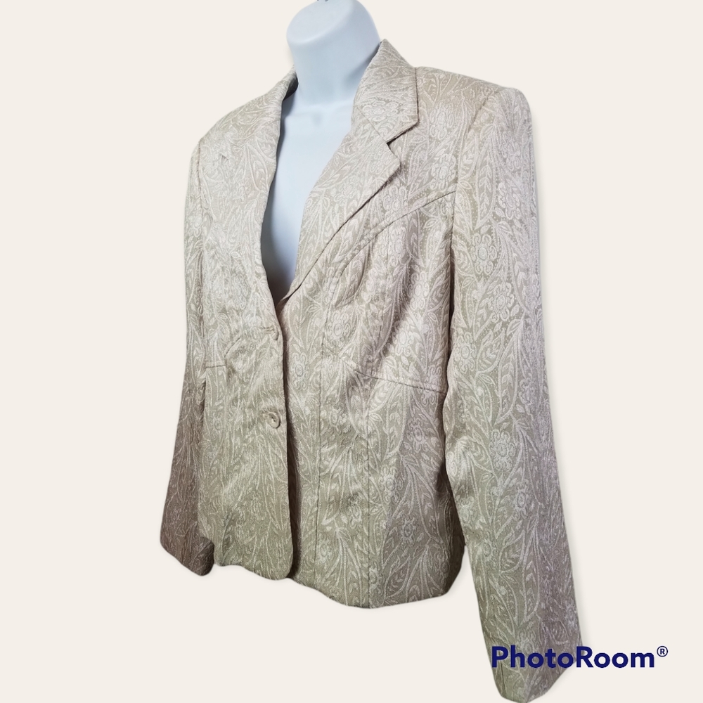 Worthington Works Paisley Jacquard Career Blazer Size 12